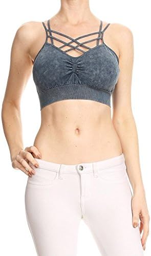 Caged sports bra with criss cross strappy