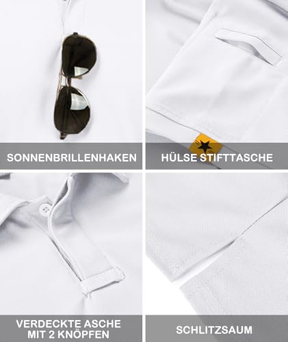JACKETOWN Men's Short Sleeve Polo Shirt Quick Dry Breathable Polo Tennis Polo Summer Men's Golf Sports Shirt Casual Basic Polo
