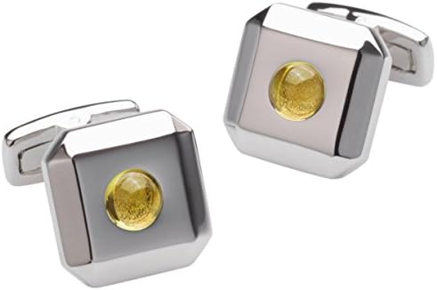 Yellow/Silver Hydra Citrine Cufflinks by Duncan Walton