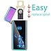 FL5018 USB Electronic Lighter Tungsten Turbo Spiral Windproof for Cigarette Smoking (Purple Wolf)thumb 2