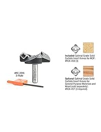 Amana Tool RC 2255   Alerón de metal duro CNC, 3 alas, para enganchar, enganchar, planchar, planchar y nivelar 2 1 2 D x 53 64 CH x 1 2 SHK, incluye RCK 459 (3)