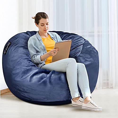 ANUWAA Bean Bag Chair, 4 Foot Memory Foam Bean Bag for Adults, Big Sofa