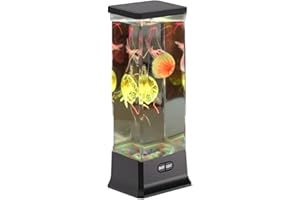 COLORLIFE Electric Jellyfish Tank Table Lamp with Color Changing Light Gift for Kids Men Women Home Deco for Room Mood Light for Relax(Black)