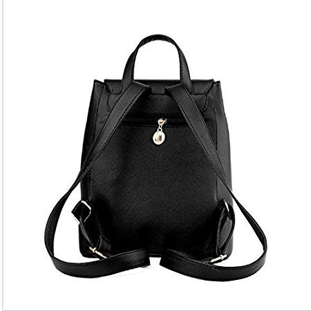 taps fashion stylish girls school bag college bag casual backpack (black)