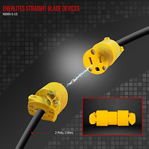 MICTUNING 5-Pack Extension Cord End Plugs – Male & Female 15A 125V Connectors – Heavy Duty & Corrosion Resistant