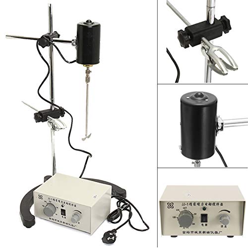 SISHUINIANHUA Dual Control Mixer Electric Lab Mixer Overhead Stirrer 100W 3000Rpm Adjustable Churn Stir Machine Blenders Laboratory Stirrer