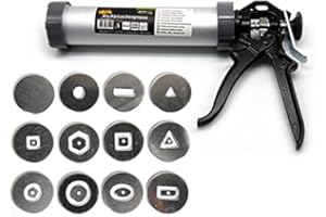 BESTOALL Clay Extruder Clay Gun Tool with 12 Different Mould, Clay Extruder Hand-Held Soft Hollow Mud Stick,Sculpture Clay Gun,Clay Tool