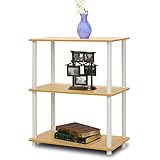 Furinno Turn-N-Tube Display Rack, 3-Tier Single, Beech/White,10024BE/WH