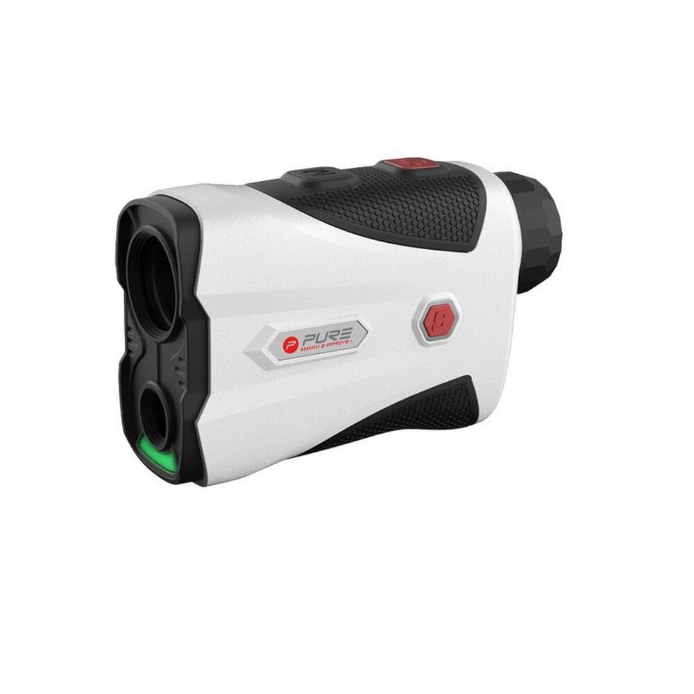 Pure2Improve PM-3 Pro Golf Laser Rangefinder – OLED Red Display System, Distance up to 1100 Metres, Slope Compensation Feature, 6x Magnification with Carry Case, Wrist Strap and Cleaning Cloth