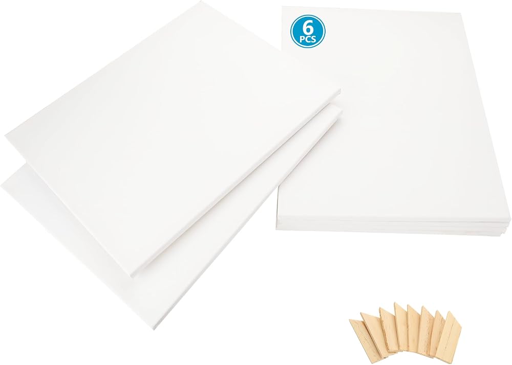 ASelected 6Pcs Art Canvas 40x50cm Cotton White Blank Canvases for Painting
