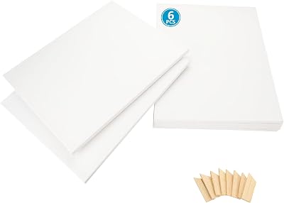 ASelected 6Pcs Art Canvas 40x50cm Cotton White Blank Canvases for Painting