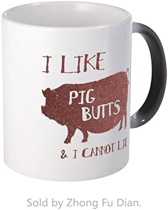 Magic Color Changing Mugs,Funny Mug Gift,I like Pig Butts and I cannot Lie Coffee Mugs,Tea Cups - 11 Oz,Black