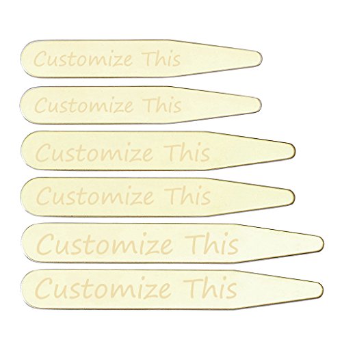 Jovivi Personalized Custom 6pcs Stainless Steel Silver Collar Stays for Mens Dress Shirt,3 Sizes Set (2.5",2.75",3")