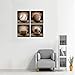 Rustic Soccer Football Baseball Basketball on Vintage Wood Grain Floor Fine Art Prints Sports Decor Soccer Nursery for Kids Boy Room Decoration,Framed (Vintage, 12x12inchx4pcs (30x30cmx4pcs))