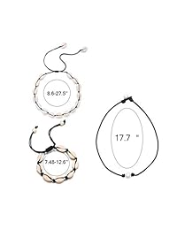 BEAUTEVER Natural Shell Choker Pearl Puka Shell Necklace Braid Anklets Bracelet Beach Handmade Jewelry for Teen Girls Women