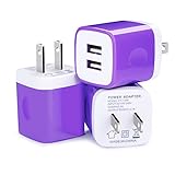 Charger Block,Kakaly 3 Pack 2.1A/5V Dual Port USB Wall Charger Plug Cube Power Adapter Compatible for iPhone 11/Xs/XS Max/XR/X/8/7/6SPlus SE/5S Samsung S10 S10 Plus S10e S9 S8 LG HTC Motorola,Android