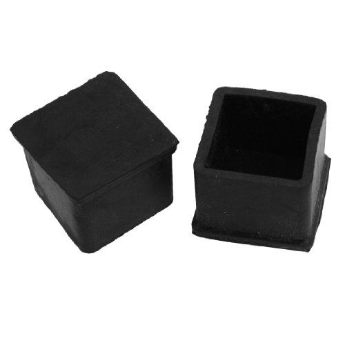 Square Rubber Covers Furniture Foot Protector 30mm x 30mm 10 Pcs Black