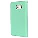 HILDA Galaxy S6 Case, Galaxy S6 Wallet Case,PU Leather Case,Credit Card Holder,Flip Cover Case[Mint Green]