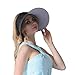 CACUSS Women's Summer Sun Hat Large Brim Visor Adjustable Nylon Buckle Packable UPF 50+ (Black)