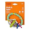 Bright-Starts-Grab-Spin-Rattle-and-Teether-Toy Bright Starts, Grab and Spin Baby Rattle Toy and Textured Teether Ring, Soothing relief, Multisensory Stimulation…