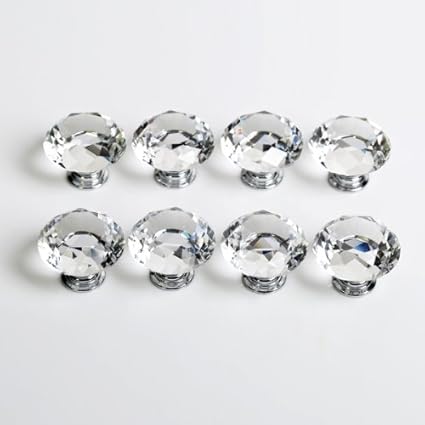 Revesun 10pcs Lot Diameter 40mm Clear Crystal Glass Diamond Shaped
