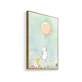 Framed Canvas Wall Art for Living Room, Bedroom Cartoon Bunny Canvas Prints for Home Decoration Ready to Hanging - 16x24 inches