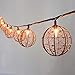 MYHH-LITES Outdoor Patio String Lights, 10 Mini Bulbs with Beaded Copper Wire Ball Style, UL Listed Connectable Weather-Resistant Indoor/Outdoor Decor Light for Home Pergola Garden Party Backyard