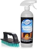 InstaNew Fireplace Cleaner Bundle with Brush, 16 Ounce; Heavy Duty; Cleans Any Wood or Gas Fireplace; Brick, Stone, Hearth; Removes Creosote, Soot, Grease, Ash and More