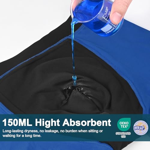 CITURALAN Ropa Interior de Incontinencia para Hombres - Absorción Ultra de 150ml, Tecnología Antifugas de 5 Capas, Lavable a Máquina, Control de Vejiga Reutilizable para Hombres, Paquete de 5 (5 Colores, Talla L)