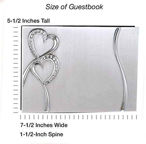 All Things Weddings Wedding Accessories Silver-Plated Petite Guest Book, Sparkling Love