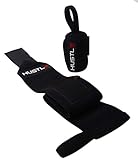 Hustle Athletics Wrist Wraps - for Powerlifting, Weight Lifting, Crossfit, Workout, Training, Gym & Exercise - Men & Women - Increases Deadlift and Bench - Velcro Protector from Injury & Sprains …