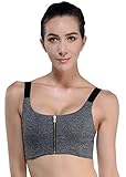 Women's Sport Bra,Disbest Secure Zip Front High Impact Active Workout Yoga Bra