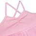 FEESHOW Kids Girls Empire Waist Gymnastics Camisole Leotard Ballet Lyrical Dance Dress Ballerina Costumes Pink 5-6