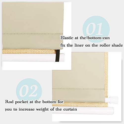 image for RYB HOME Sun Blocking Curtain Blind Cordless Window Shades Liner for I