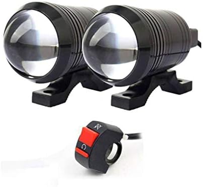 RA ACCESSORIES Imported LED Fog Light for Cars and Bikes (Light Pair with Normal Switch)