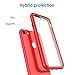 JETech Case for iPhone SE 3/2 (2022/2020 Edition), iPhone 8 and iPhone 7, 4.7-Inch, Non-Yellowing Shockproof Phone Bumper Cover, Anti-Scratch Clear Back (Red)