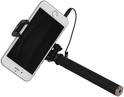 Yoku Mini Size Selfie Stick,15.5cm World's Super Mini Design As Short As a Pen Shortest Supreme Wired Remote Self-portrait Monopod Extendable handheld Adjustable Pole Holder for Smart Cellphone, Digital Camera &amp; SLRS Camera(Black)