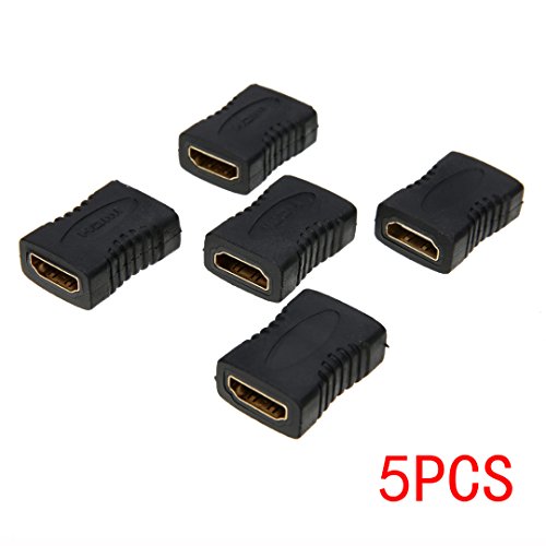 VizGiz 5pcs HDMI Coupler Universal Gold Plated V1.4 TYPE A Extender HDMI Female to Female Adapter F/F Joiner Converter Connector Adapter HD for HDTV TV HDCP 3D 1080P HDMI Extension Cable