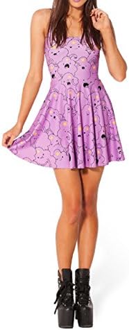 Sexy Lumpy Space Princess Print Reversible Skater Dress