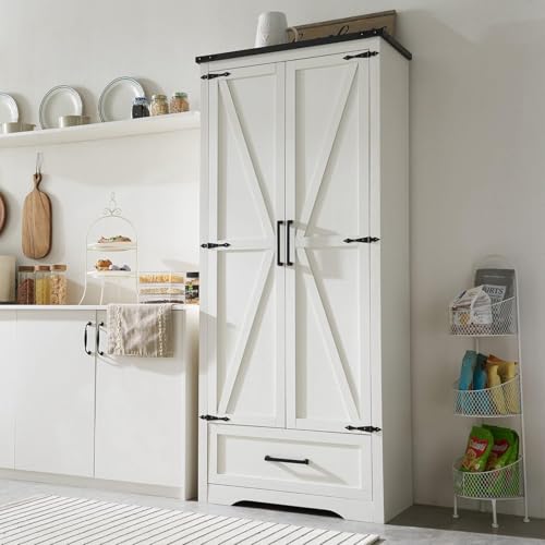 UNKKS Alacenas para Cocina,Muebles para Cocina Modernos,Bufetera Mueble con Cajones,Gran Capacidad Almacenamiento con Divisiones Ajustables,para Cocinas Domésticas 80X40X180CM