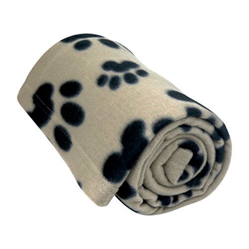 Evelots Large Fleece Pet Blanket 60 x 40 Inches,Cats & Dogs,Ass t Colors,Beige