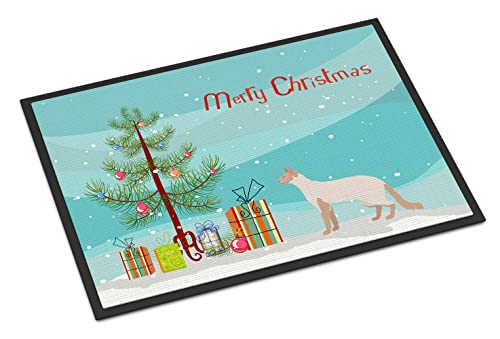 Caroline's Treasures CK4591MAT Colorpoint Longhair #2 Cat Merry Christmas Doorm…
