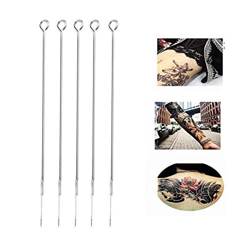 Tattoo Needle, 50pcs 1/3/5/7/9/11RL Professional Sterile Tattoo Needles Round Liner Tattooing Makeup Beauty Tools(9RL)