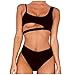 Leadmall Women Cutout Swimsuit Set – Ladies Sexy Brazilian Crop Tops Bikini Set – Two Piece Solid Color Beachwearthumb 2