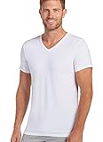 Jockey Men's T-Shirts Slim Fit Cotton Stretch V-neck - 2 Pack, white, M