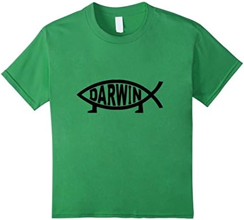Kids Darwin Evolution Jesus Fish Car Decal Emblem T Shirt 6 Grass