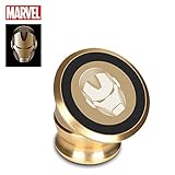 Marvel Avengers Magnetic Phone Holder for Car, Universal 360 Rotation Stick-on-Dashboard Car Mount Cell Phone Cradle with a Super Strong Magnet, Gold, Iron Man