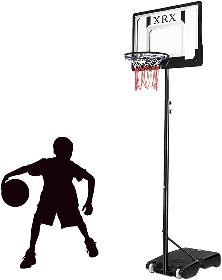 Basketball Hoop, XRX Portable Basketball Hoop & Goal Basketball System, Height Adjustable 5ft-7ft w/ 32Inch Backboard and Wheels Suitable for Teenagers Swimming Pool Indoor Outdoor Use : Sports & Outdoors