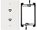 Buyer's Point Cat6 Female-to-Female Wall Plate | UL Listed, 2 Ports with an Easy Install Low Voltage Mounting Bracket, Perfect for High Speed Data Connection at Work or Home (White) — 1 Pack
