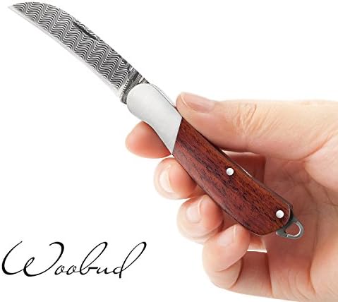 Woobud Pocket Folding Survival Mini Camping Envelope Knife Package Opener with Grindstone and Rope (ND)